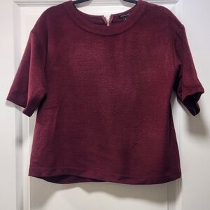 Ann Taylor Burgundy Wool Blend Back Zip Top M
​